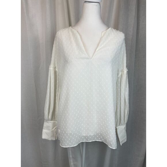 Massimo Dutti White Swiss Dot Blouse – US 6 Elegant, minimalist, classic - Picture 1 of 6